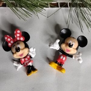 Mickey and Minnie Mouse Figurine Set - Red and Yellow